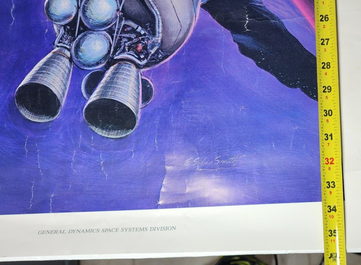 Vintage General Dynamics Space Systems Poster - TITAN CENTAUR Lifting America's
