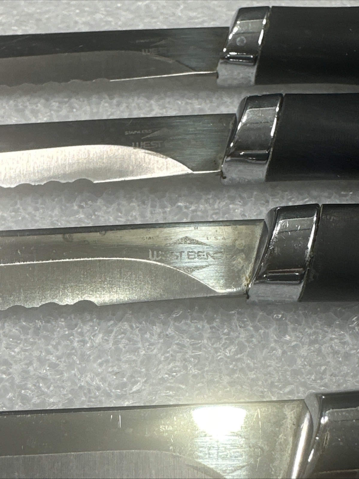 Vtg Mid Century Set (5) WEST BEND Stainless Steel Steak Knives Original Box USA