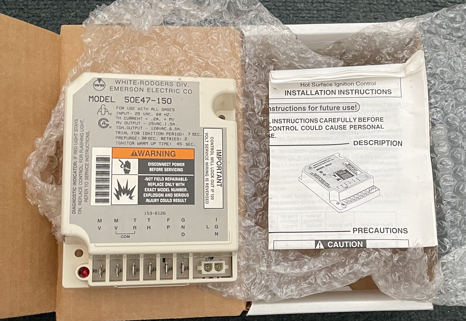 OEM White Rogers 50E47-150 Gas Furnace Ignition Module Control System 120v