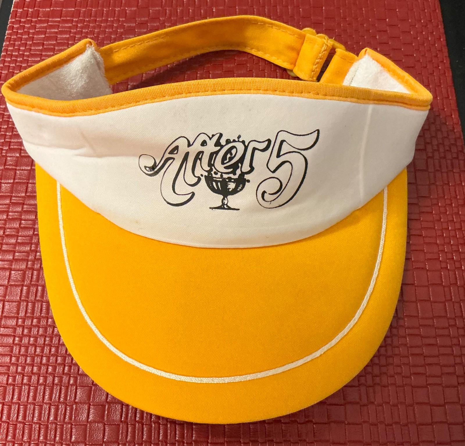 After 5 Yellow Vtg Adjustable USA Golf Cap