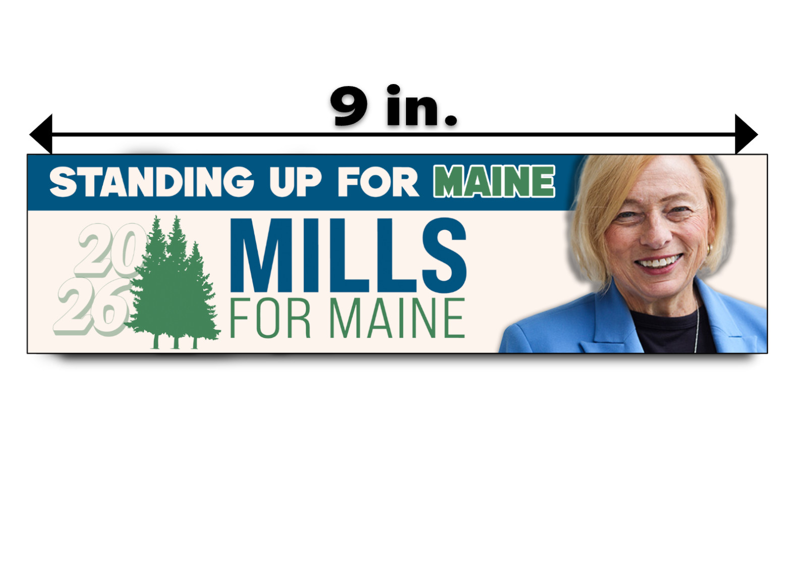 JANET MILLS Bumper Sticker Decal Senate 2026 Maine Susan Collins Liberal Midterm