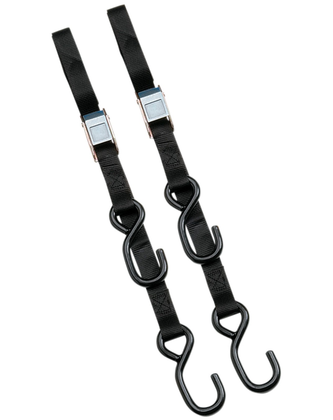 Parts Unlimited 1.5" Heavy-Duty Cam Buckle Black Tie Downs (3920-0077)