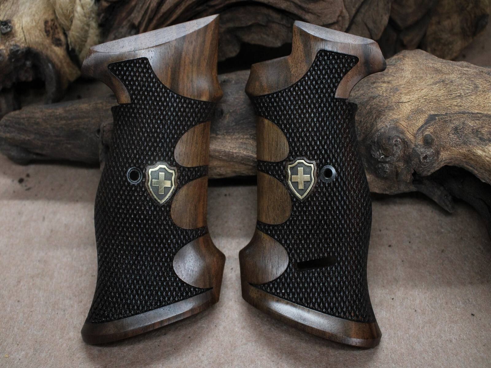New Sig P210 Grips Target set  Handcrafted Turkish Walnut Wood Pistol grip +LOGO