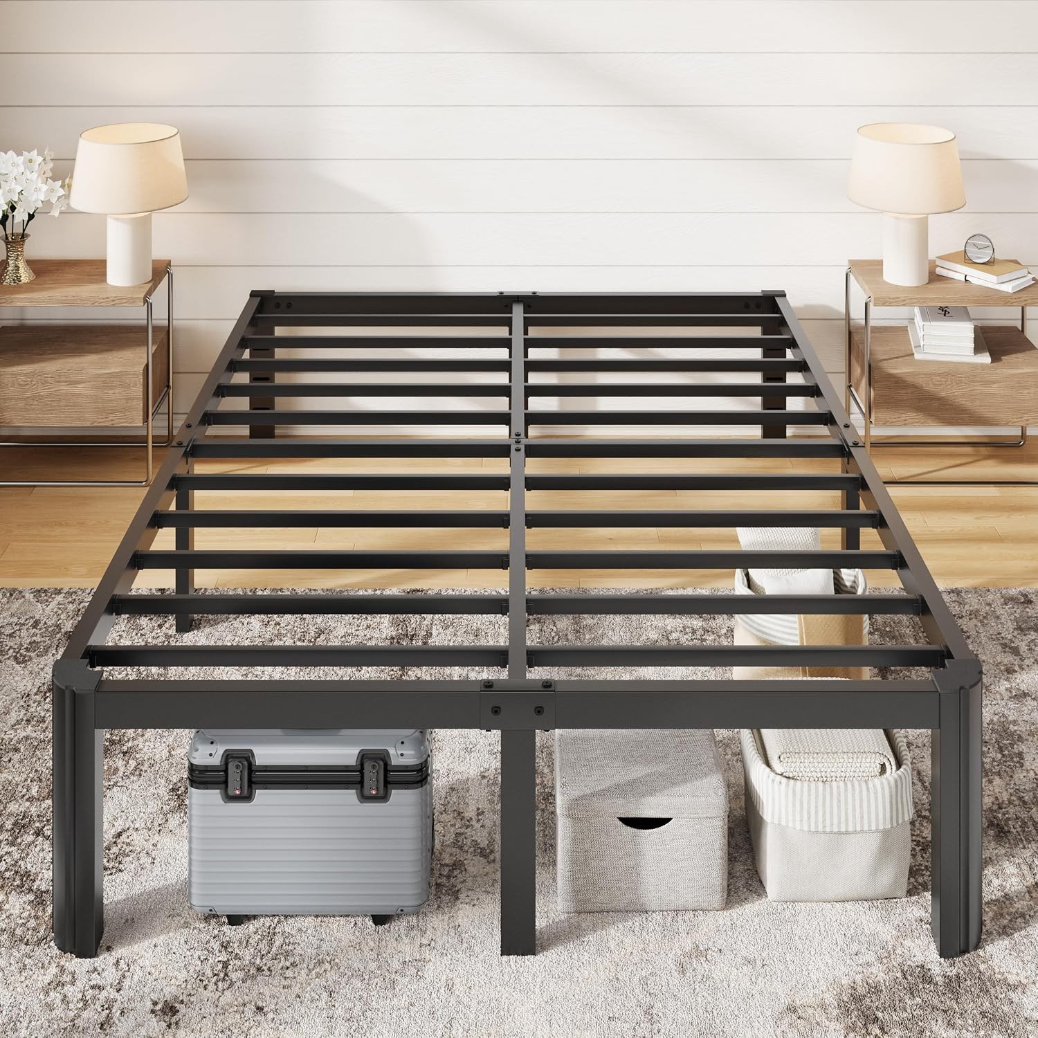 Metal Full Size Bed Frame 14 Inch 3500LBS Heavy Duty Platform Bed