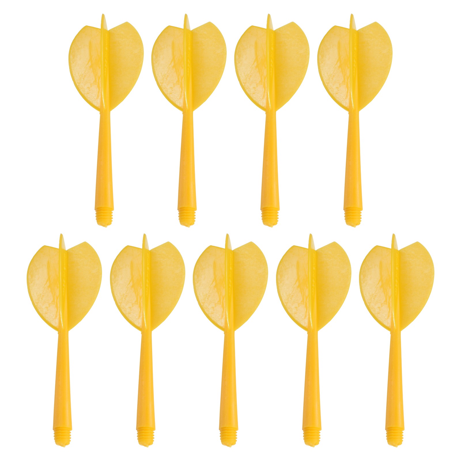 Integrated Dart Shaft & Flights, 9 Pack Plastic Dart Flight Set, Yellow