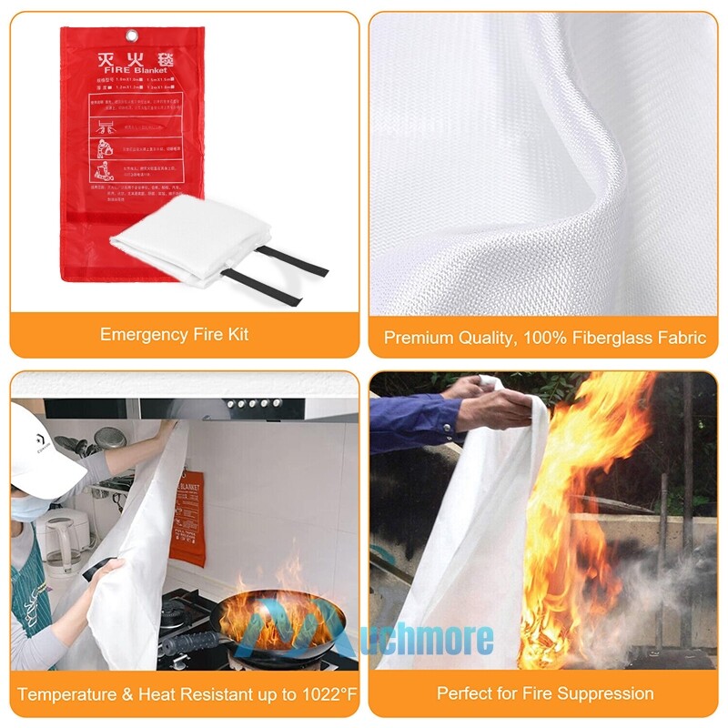 NEW 2-Pack Large Fire Blanket Fireproof For Home Kitchen Office Emergency Safety