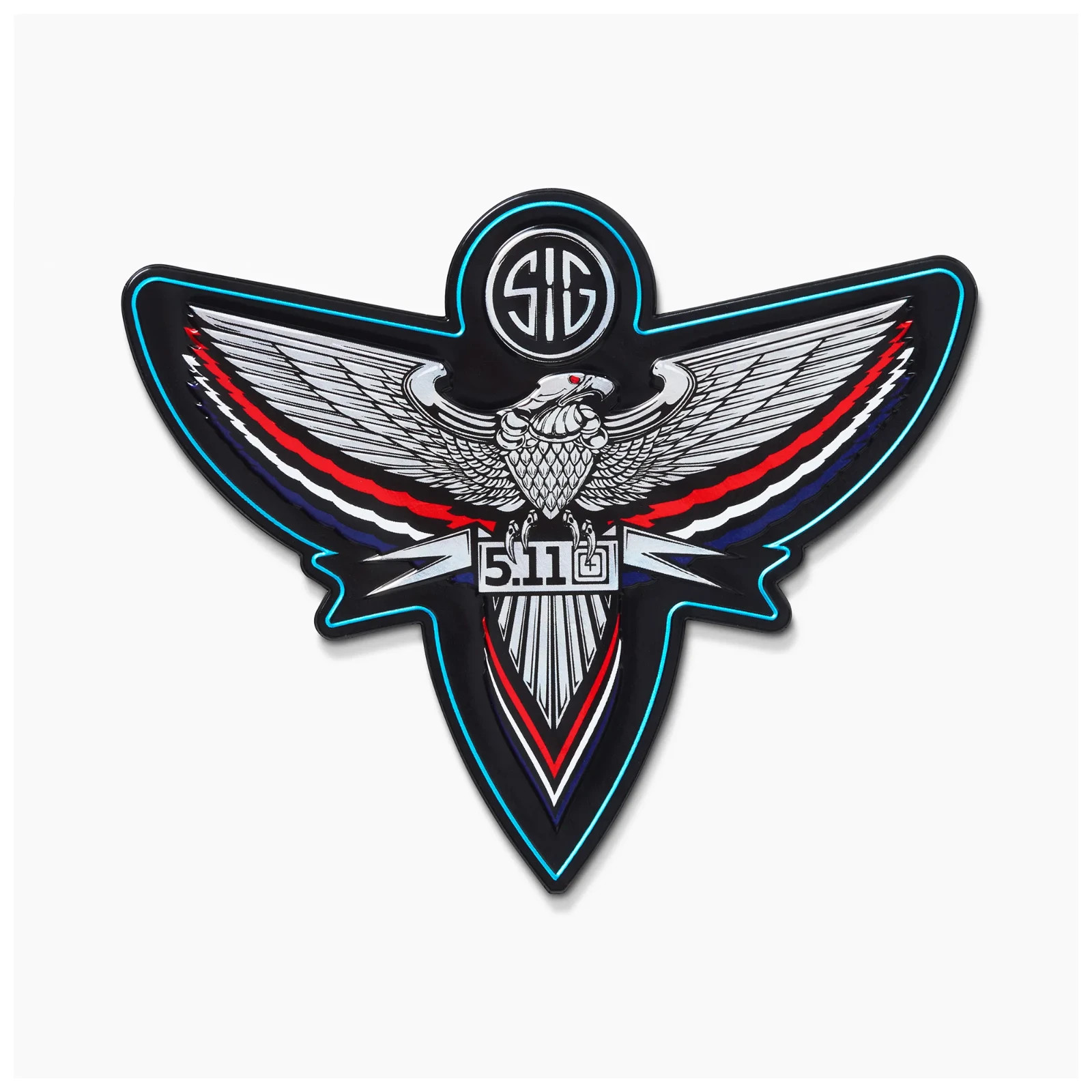 5.11 TACTICAL & SIG SAUER CHROME EAGLE PVC Tactical Morale Patch Hook Back
