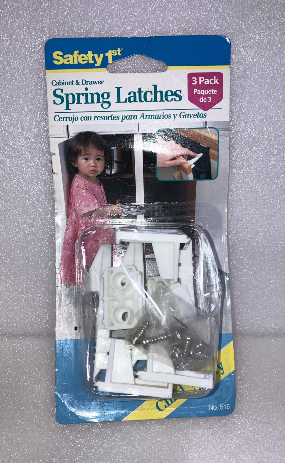 Safety 1st Dorel 00516 Cabinet & Drawer Spring Latches - 3 Pack White. Sealed.