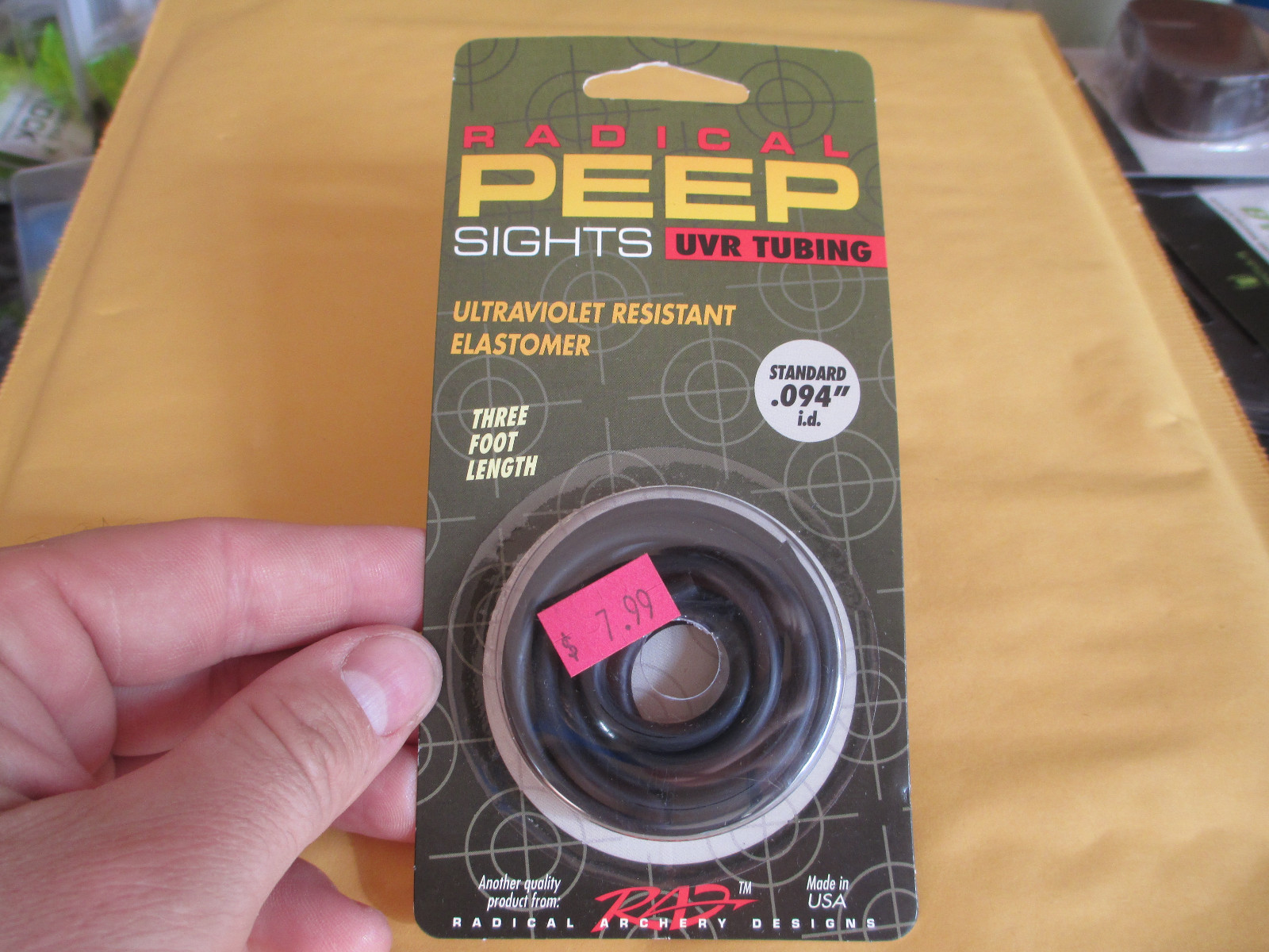 RADICAL PEEP SIGHTS UVR TUBING - 3 Feet BLACK - STANDARD .094" ID - #27001