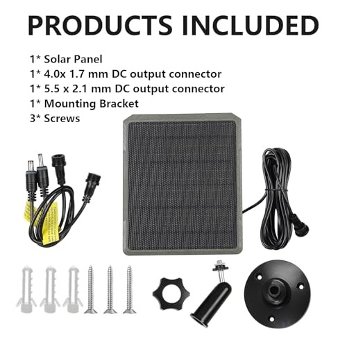Trail Camera Solar Panel, Solar Battery Charger Kit 12V/1A, 9V/1.3A, 6V/2A,