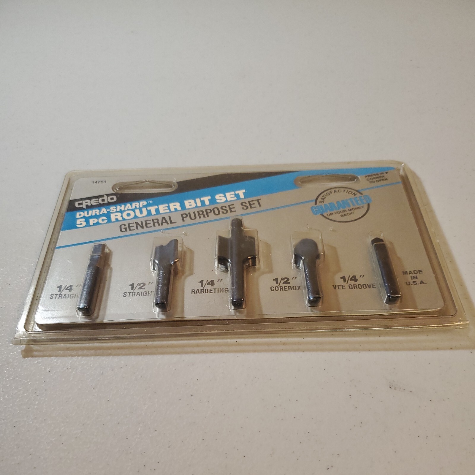 CREDO 14751 Dura-Sharp 5 Pc Router Bit Set General Purpose Assortment