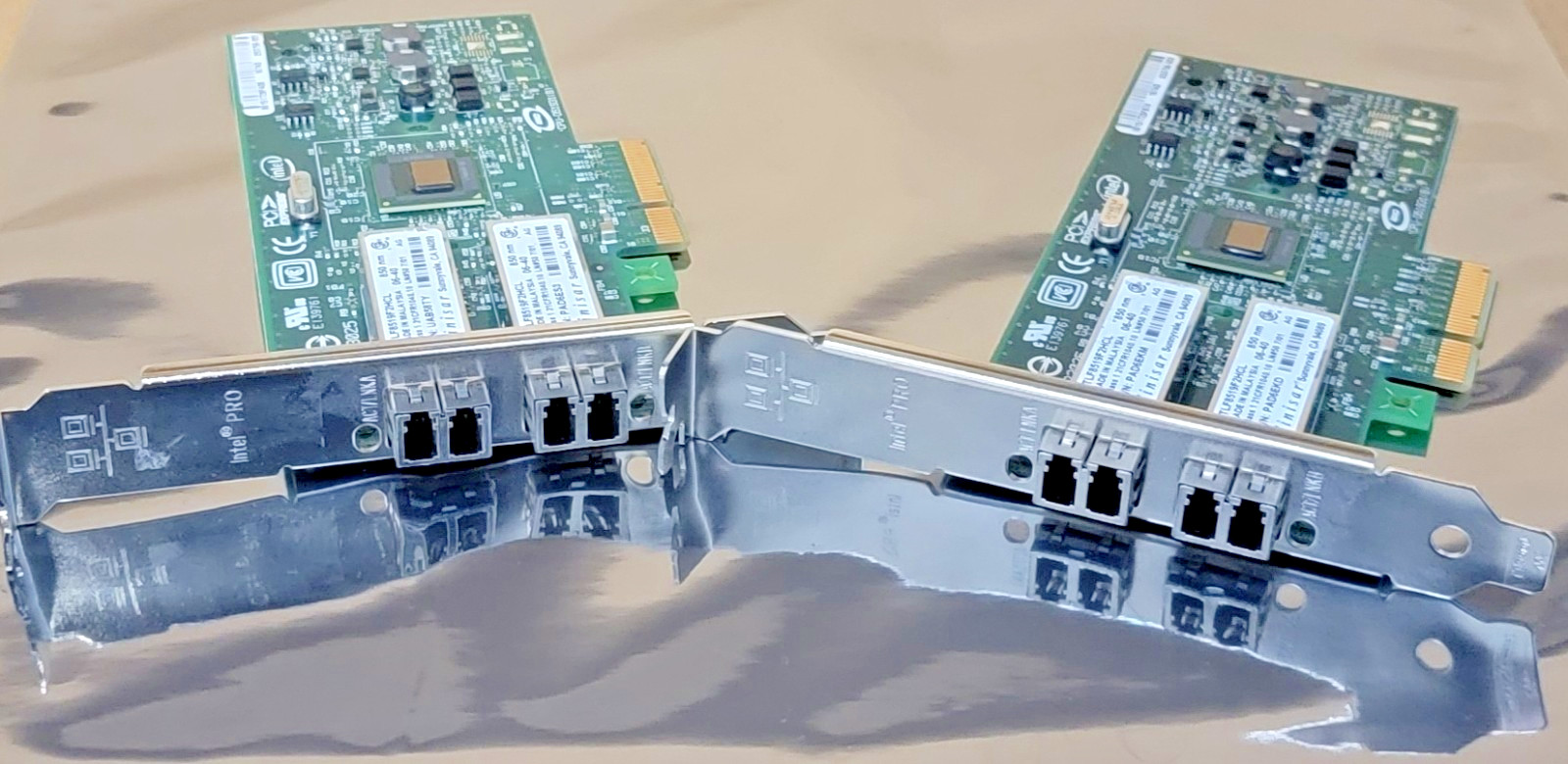 (LOT OF 2) Intel PRO/1000 D53756-003 PF Dual Port Server Adapter