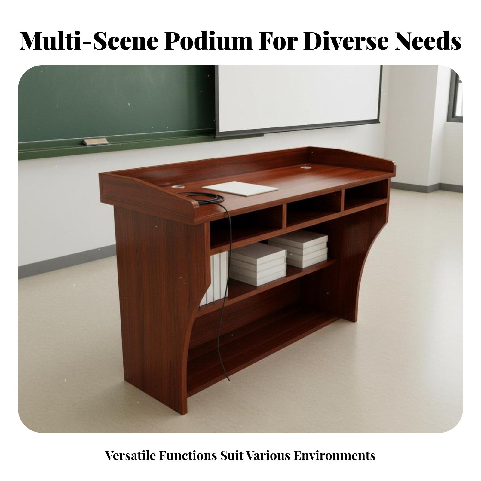 Classroom Teacher Lectern Multi-Functional Presentation Lectern with Storage