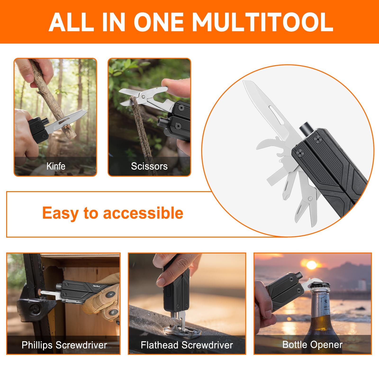 Gemini, Multi Tool, Multitool with Screwdriver, Needle Nose pliers, Scissors ...