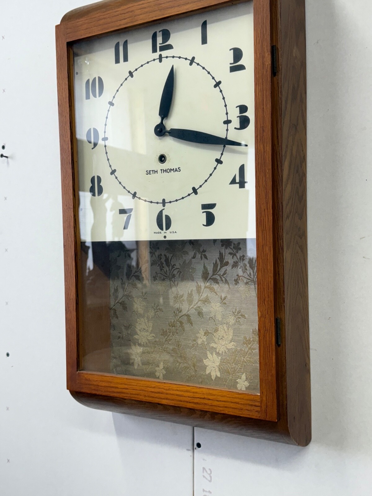antique art deco style Seth Thomas oak wall clock regulator working school