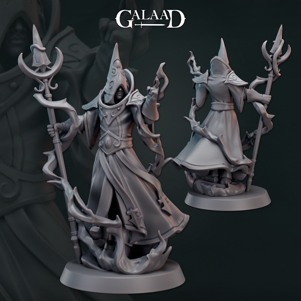 Elf Wizard, Galaad Miniatures, DND, Elf Mage Sorcerer