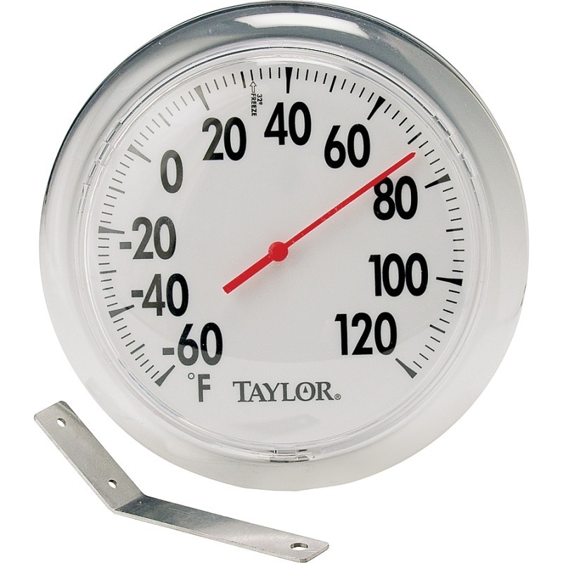 Taylor 5630 Thermometer, 6 in Display, -60 to 120 deg F, Metal Casing, Multi-Col