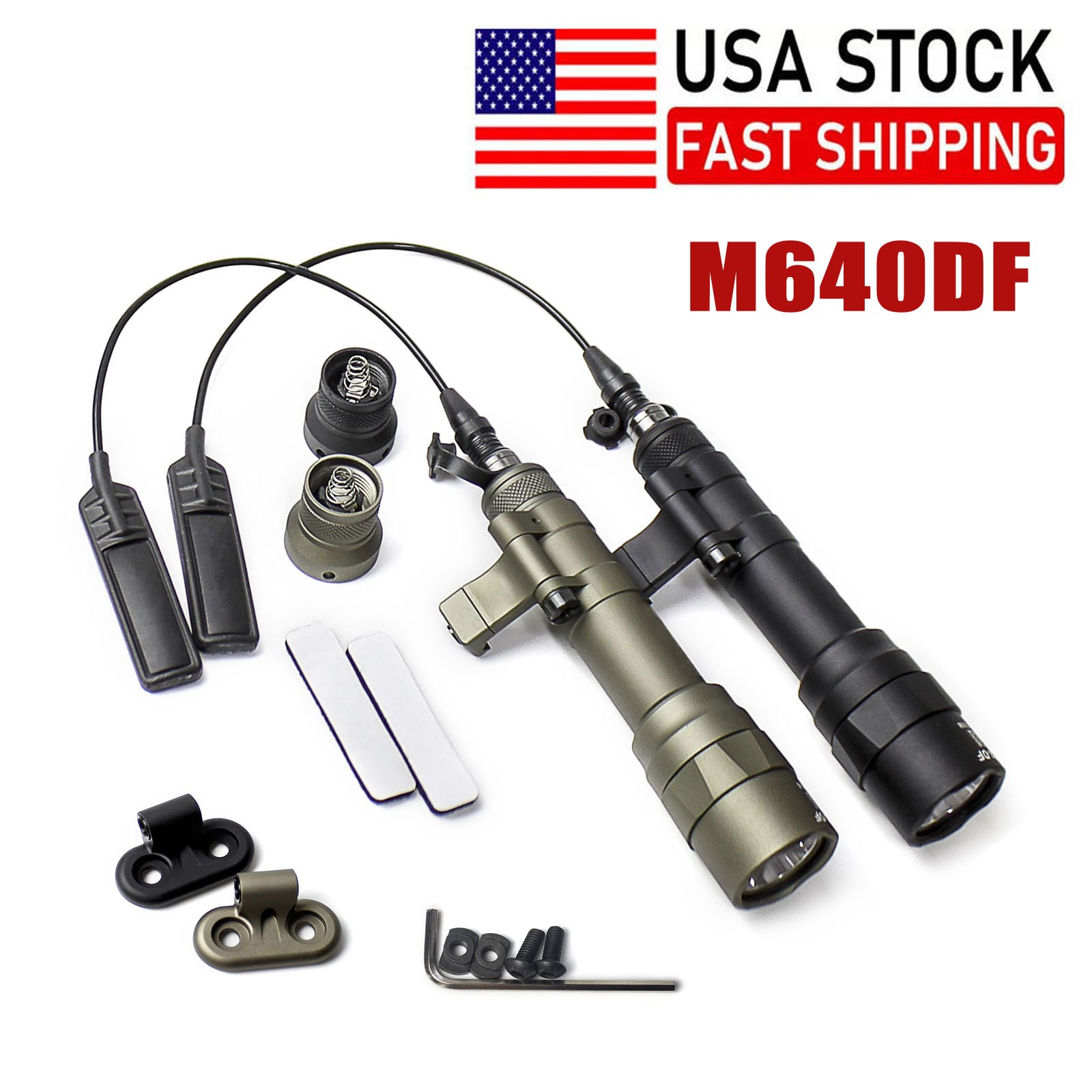 Tactical M640DF Flashlight Outdoor Rifle 1200LM LED M640 WeaponLight +Mlok Mount
