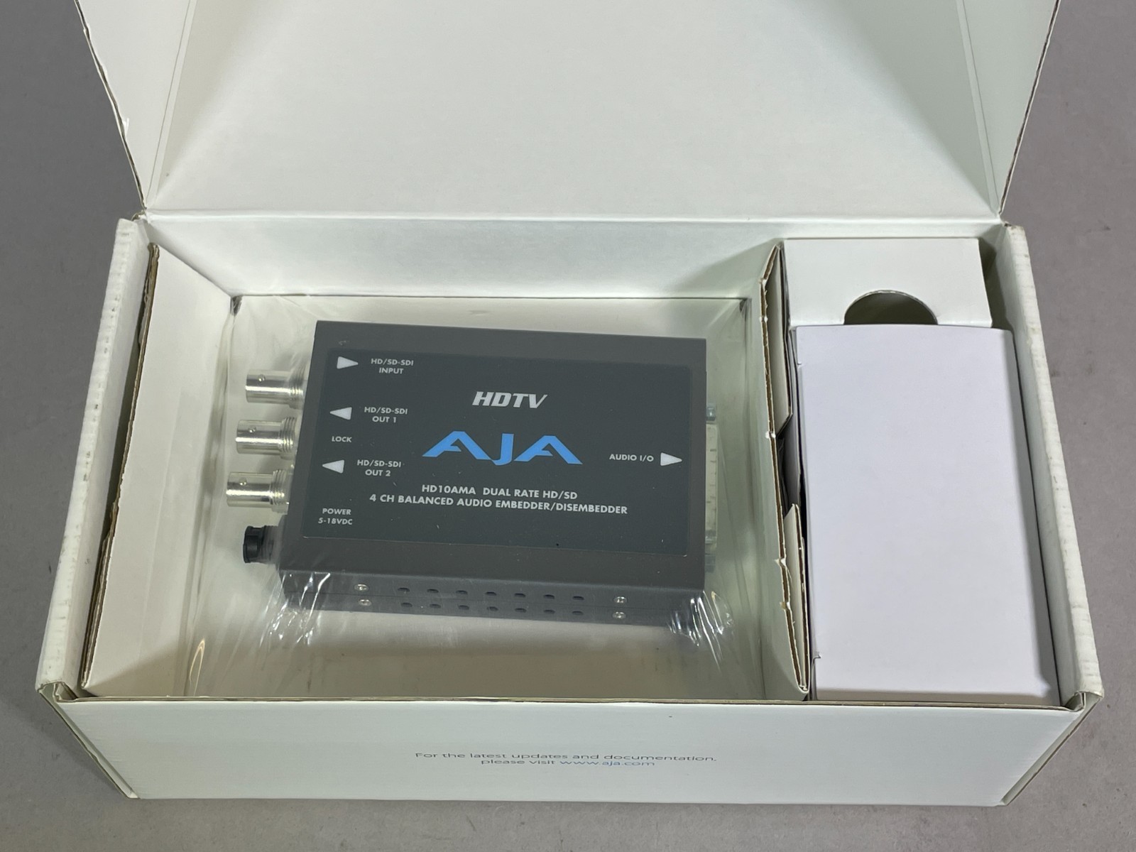 AJA HD10AMA Dual Rate HD/SD 4 CH Balanced Audio Embedder / Disembedder  DVD- NEW