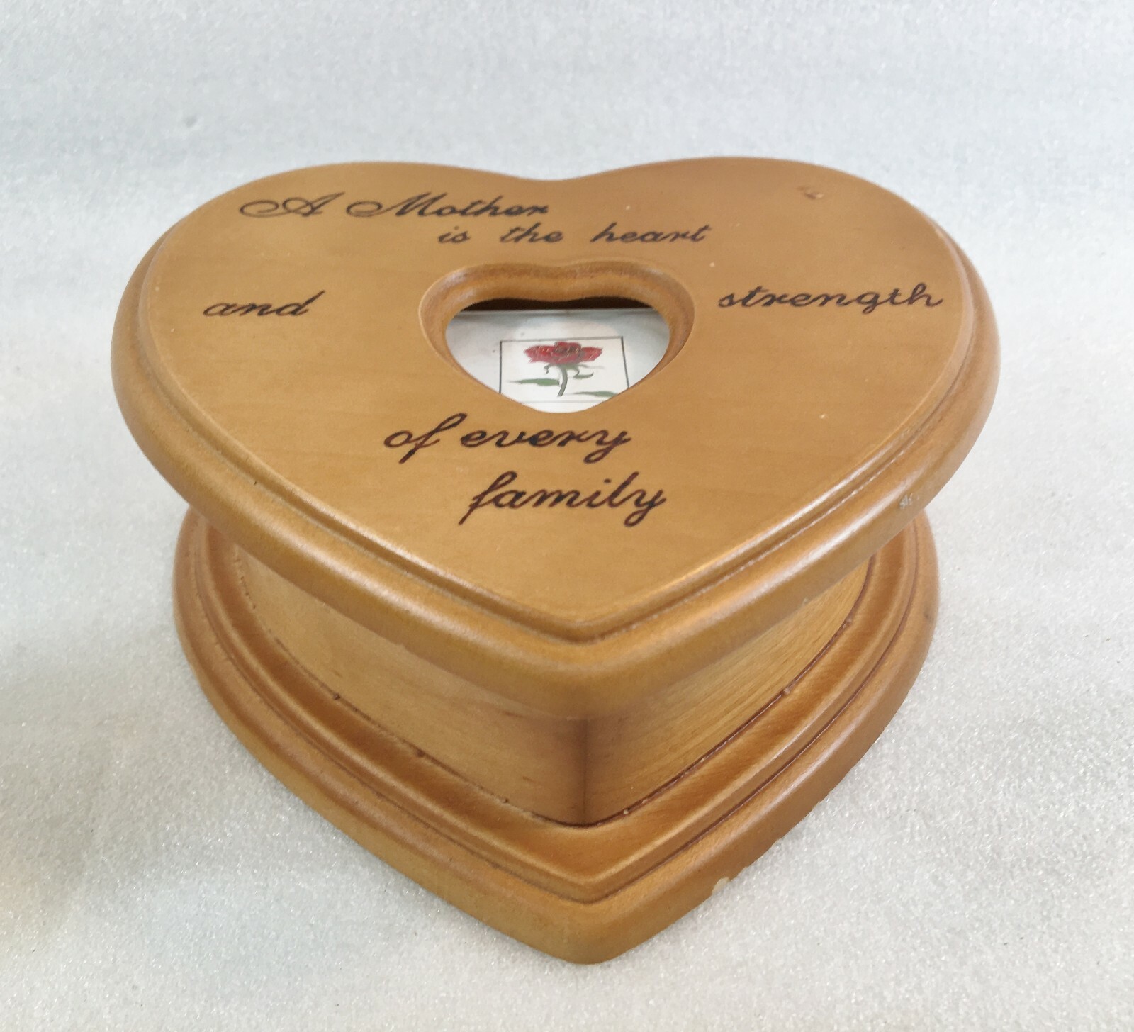 Wooden Heart Shaped Mother's Jewelry Box