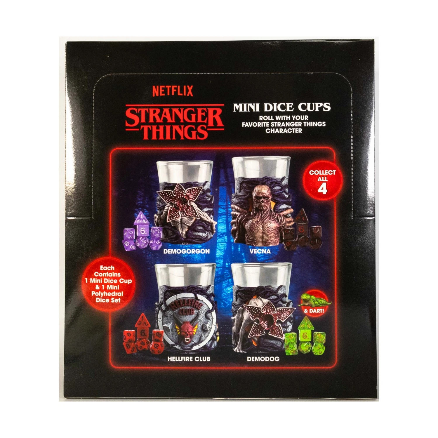Sirius Stranger Things Mini Dice Cups & Dice set Store Display contains 12 boxes