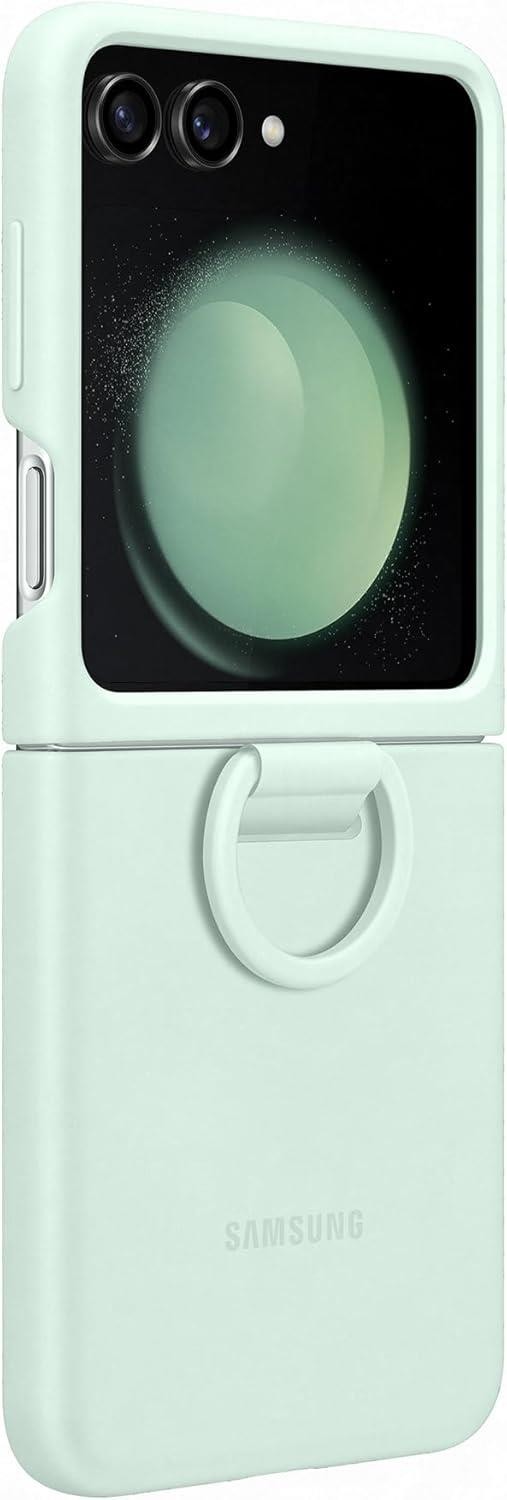 Genuine Samsung Galaxy Z Flip5 Silicone Case with Ring - Mint (Green) - New