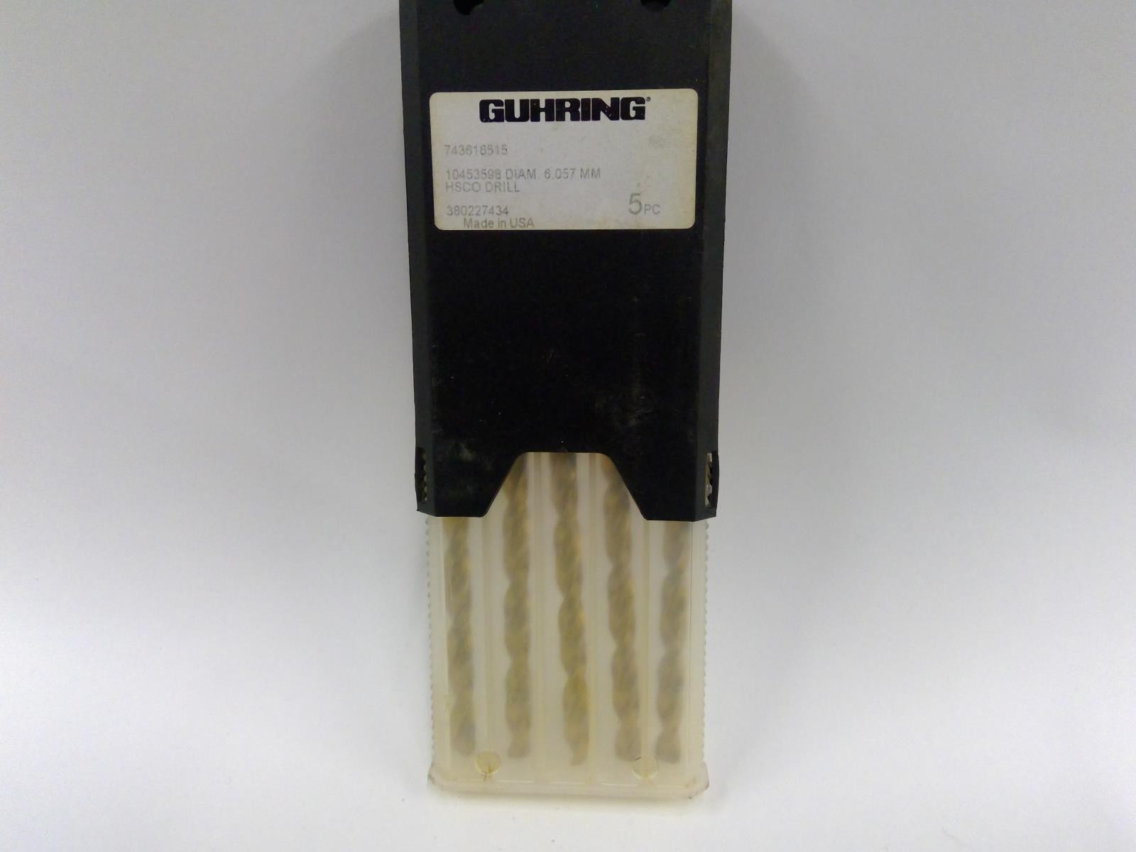 NEW Guhring 6.057mm HSCO Drill, 5 Pack, 10453598