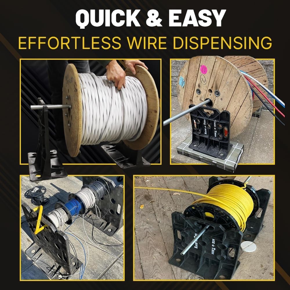 Electrical Wire Spool Dispenser Reel Cable Rack for Pulling Roll Electrician Job