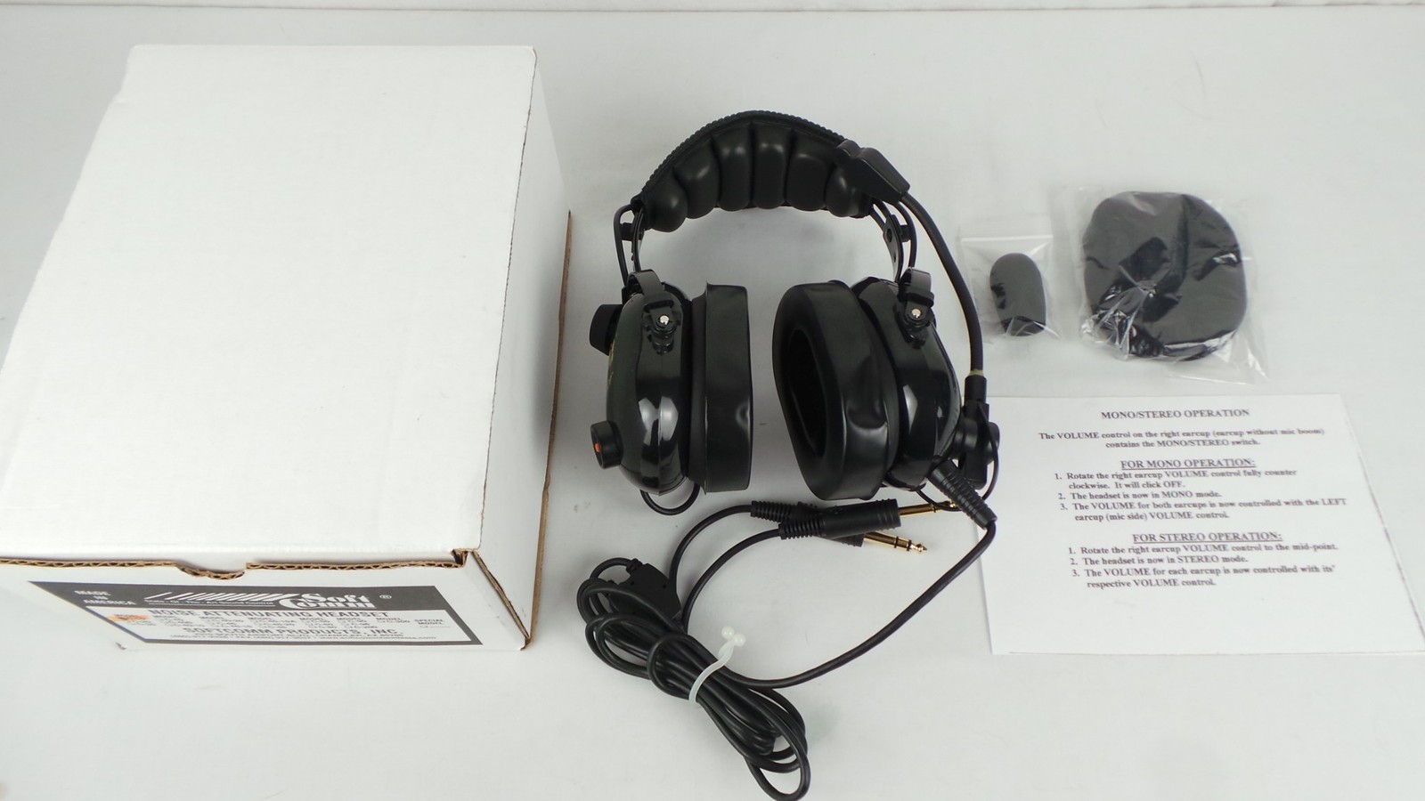 SOFTCOMM C-10 CHANCELLOR PASSIVE AVIATION HEADSET MONO/STEREO/PTT BRAND NEW