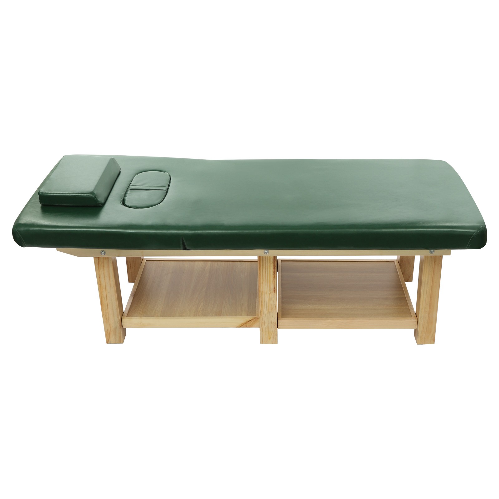 Massage Table 190 cm Solid Wood Sponge, PU Therapy Bed Massage Bed w/ Pillow