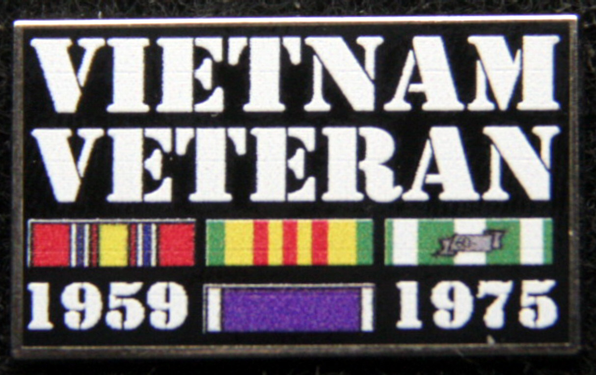 VIETNAM WAR VETERAN LAPEL PIN UP 1959-1975 US ARMY MARINES NAVY AIR FORCE USCG