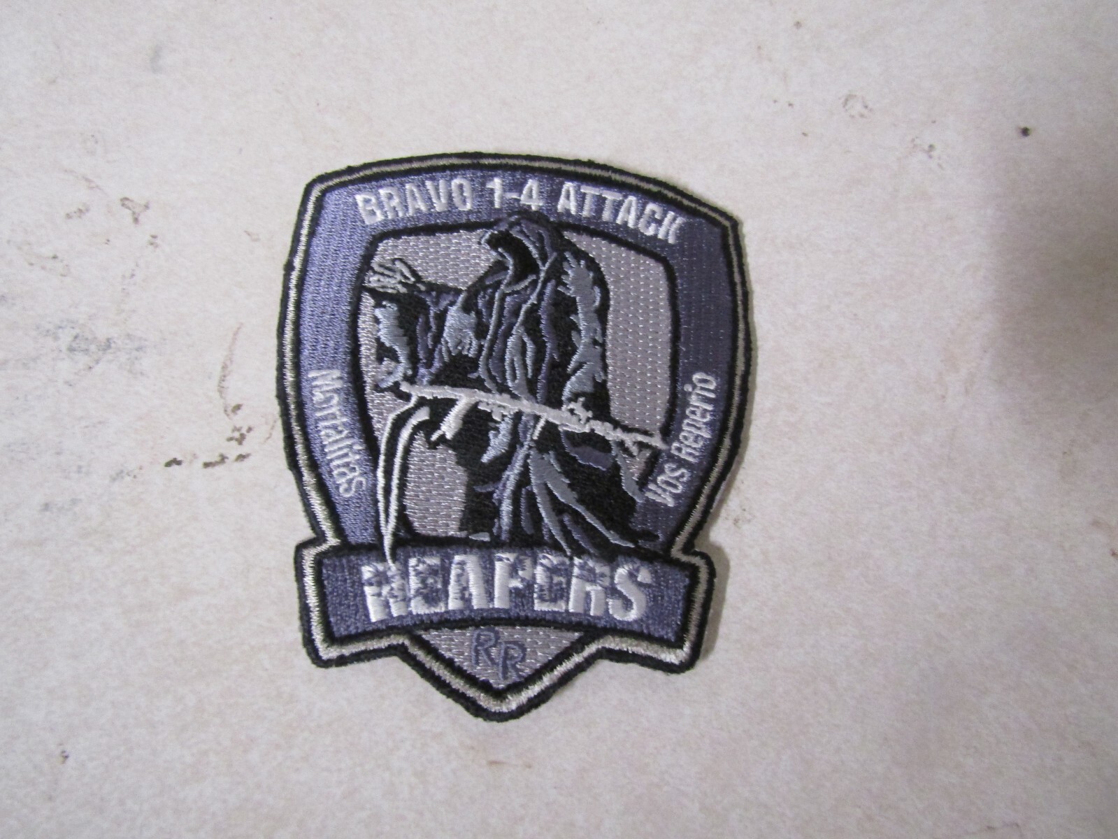 MILITARY PATCH VINTAGE OLDER BRAVO 1-4 ATTACK REAPERS