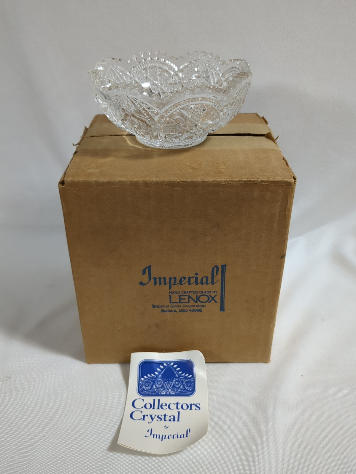 4 Imperial Glass Pressed Glass Nappy 4.74" Ice Cream Bowls Starburst Sawtooth