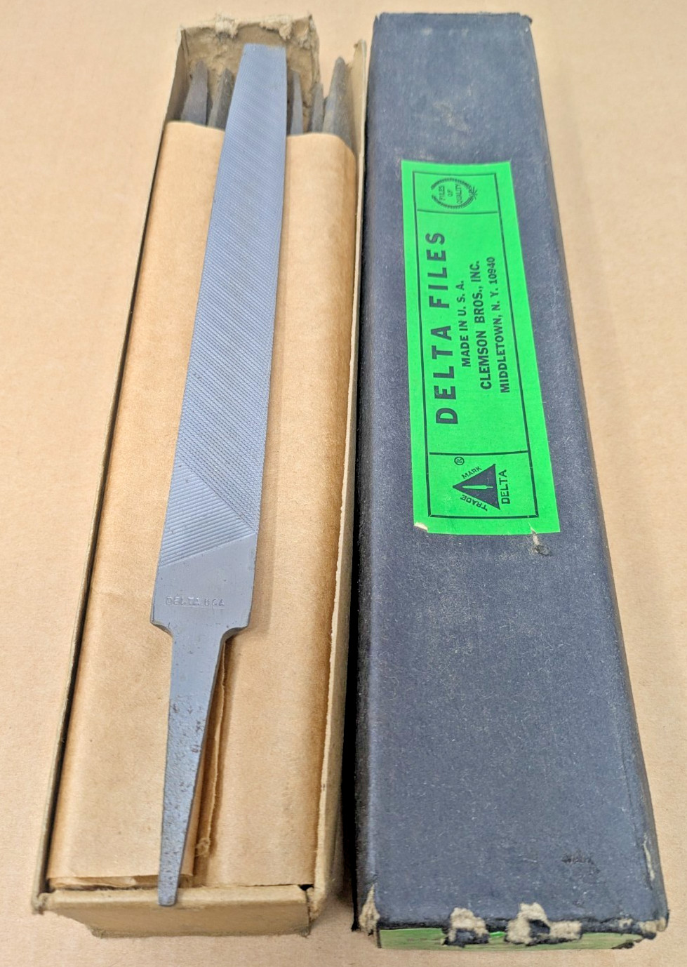 Lot Vintage 12 Crescent Delta 77574 Half Round Bastard Cut Files 10" NOS NEW USA