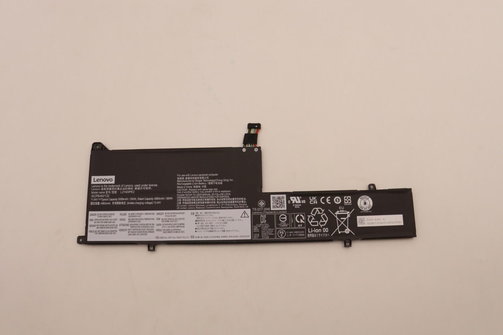 New Genuine ideapad Flex 7-14IRU8 Battery 11.64V, 59 Wh, 3cell  5B11J13866