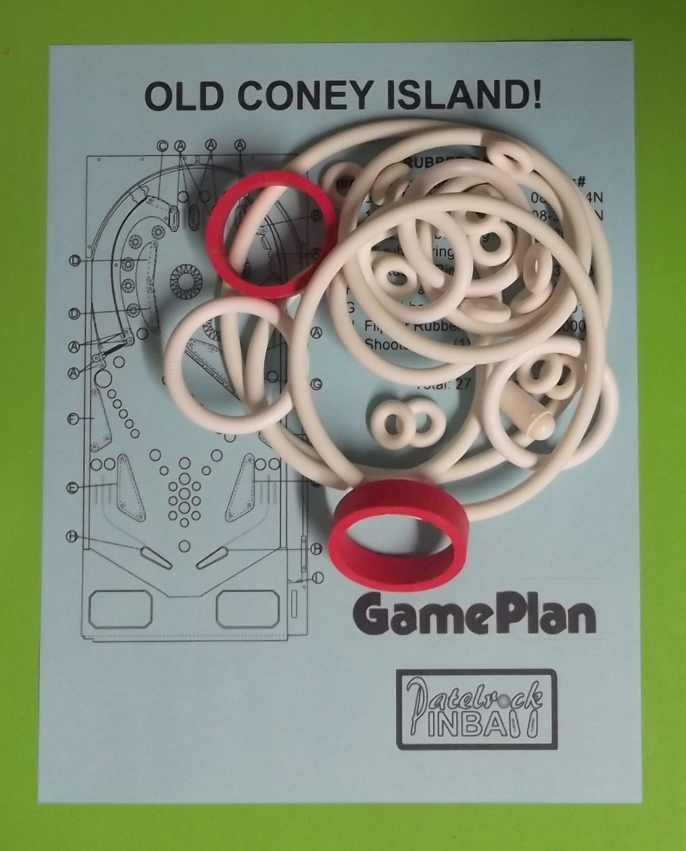 1979 Game Plan Old Coney Island ! Pinball Rubber Ring Kit