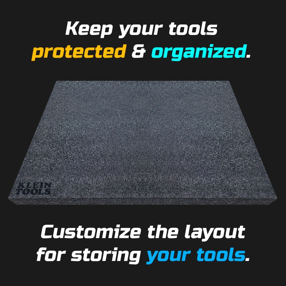 KLEIN TOOLS dark shadow foam tool tray insert storage organizer toolbox kit set