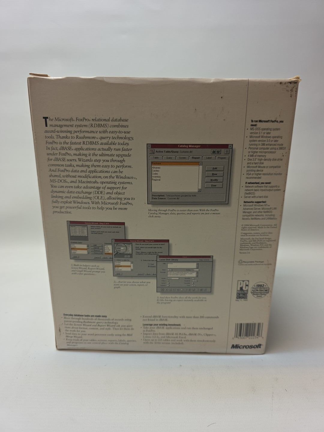 Microsoft FoxPro Database Management System Version 2.6 VTG 1994 - New Open Box