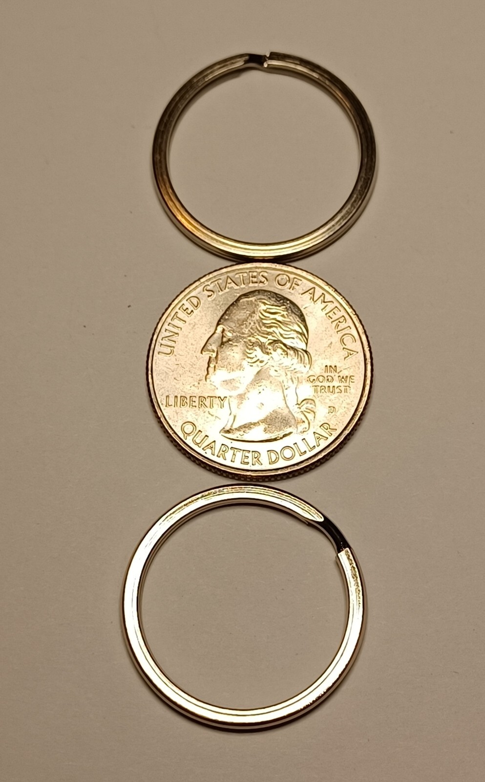 2 New 1 Inch Premium 25mm Nickle Plated Flat Split Ring Key Rings Key Holders