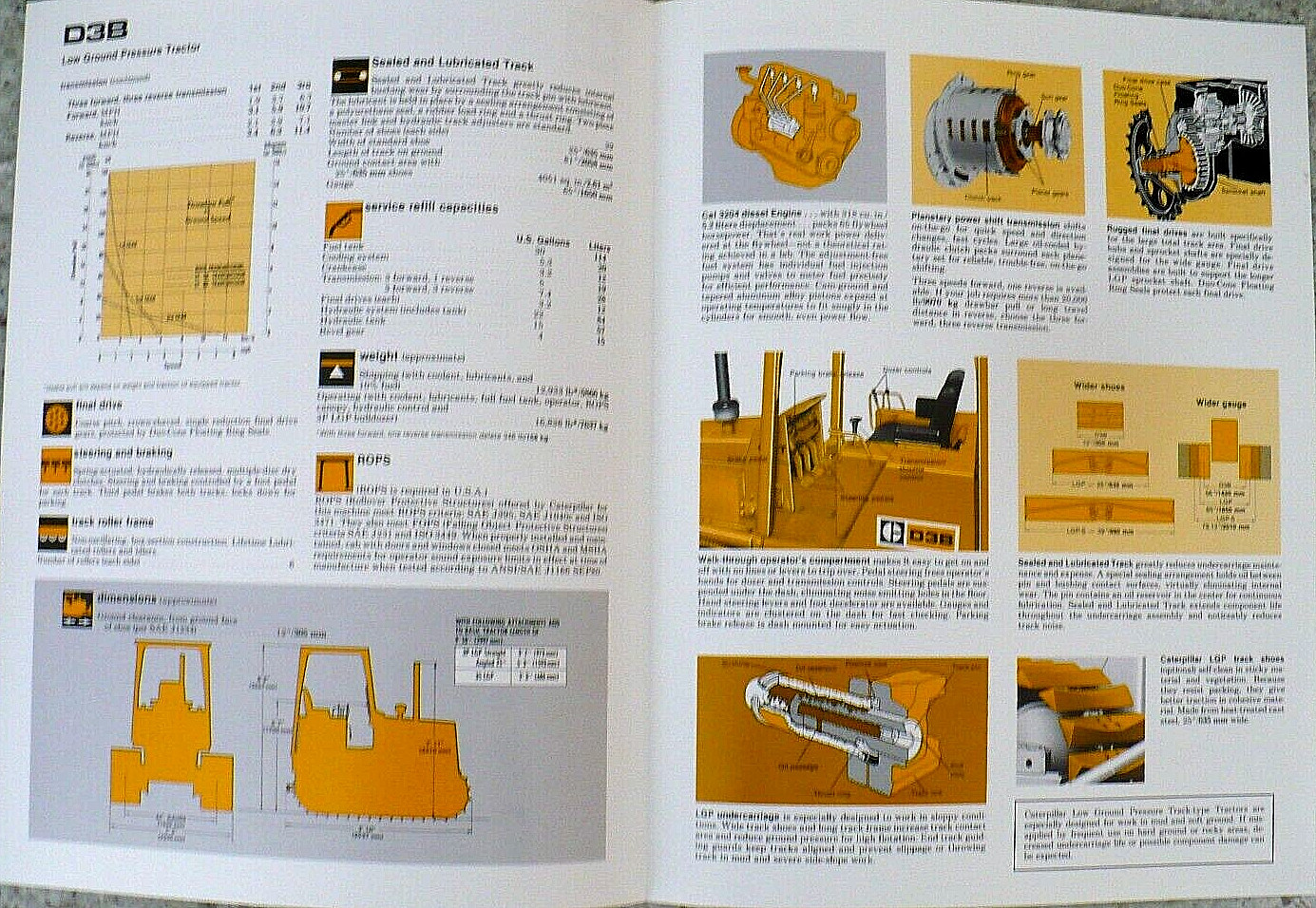 1984 CATERPILLAR D3B LGP TRACTOR CRAWLER BROCHURE