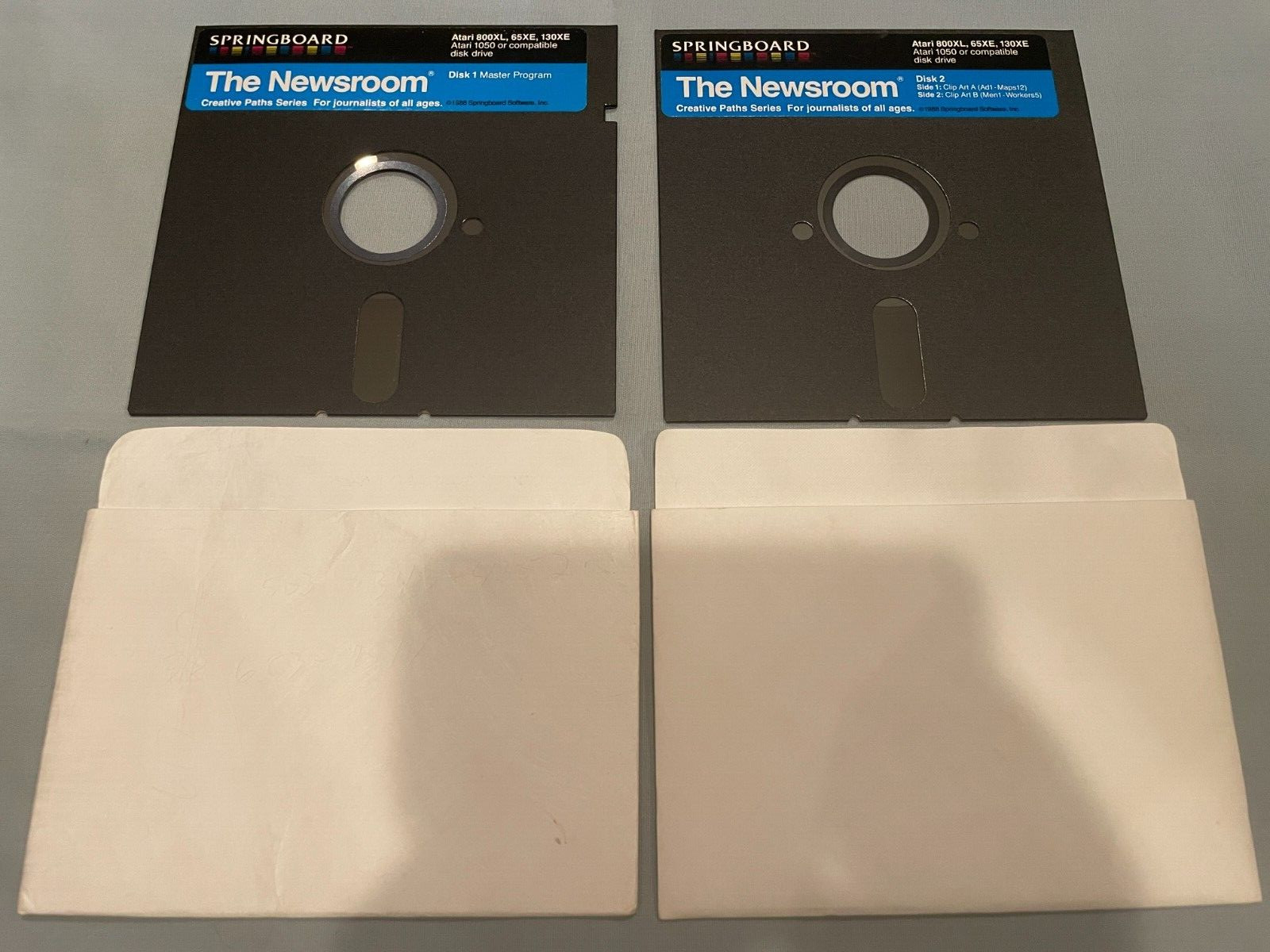 THE NEWSROOM - Atari 800XL/65XE/130XE Computer Software 5.25" 2-Disk Set TESTED!