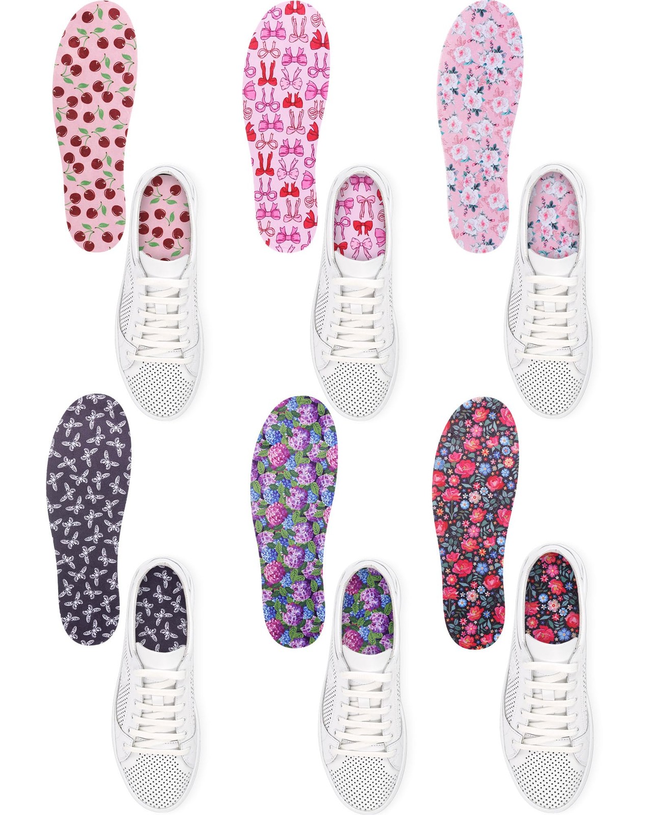 6 Pairs No Show Socks Sockless Shoe Liner Washable Barefoot Shoe Insoles No S...