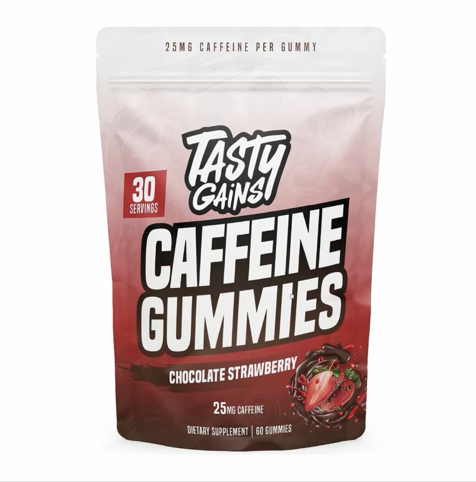Tasty Gains Chocolate Strawberry Caffeine Gummies Pre-Workout 60ct