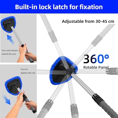 Windshield Cleaning Tool, Car Window Cleaner Windshield Cleaner with 4 Blue