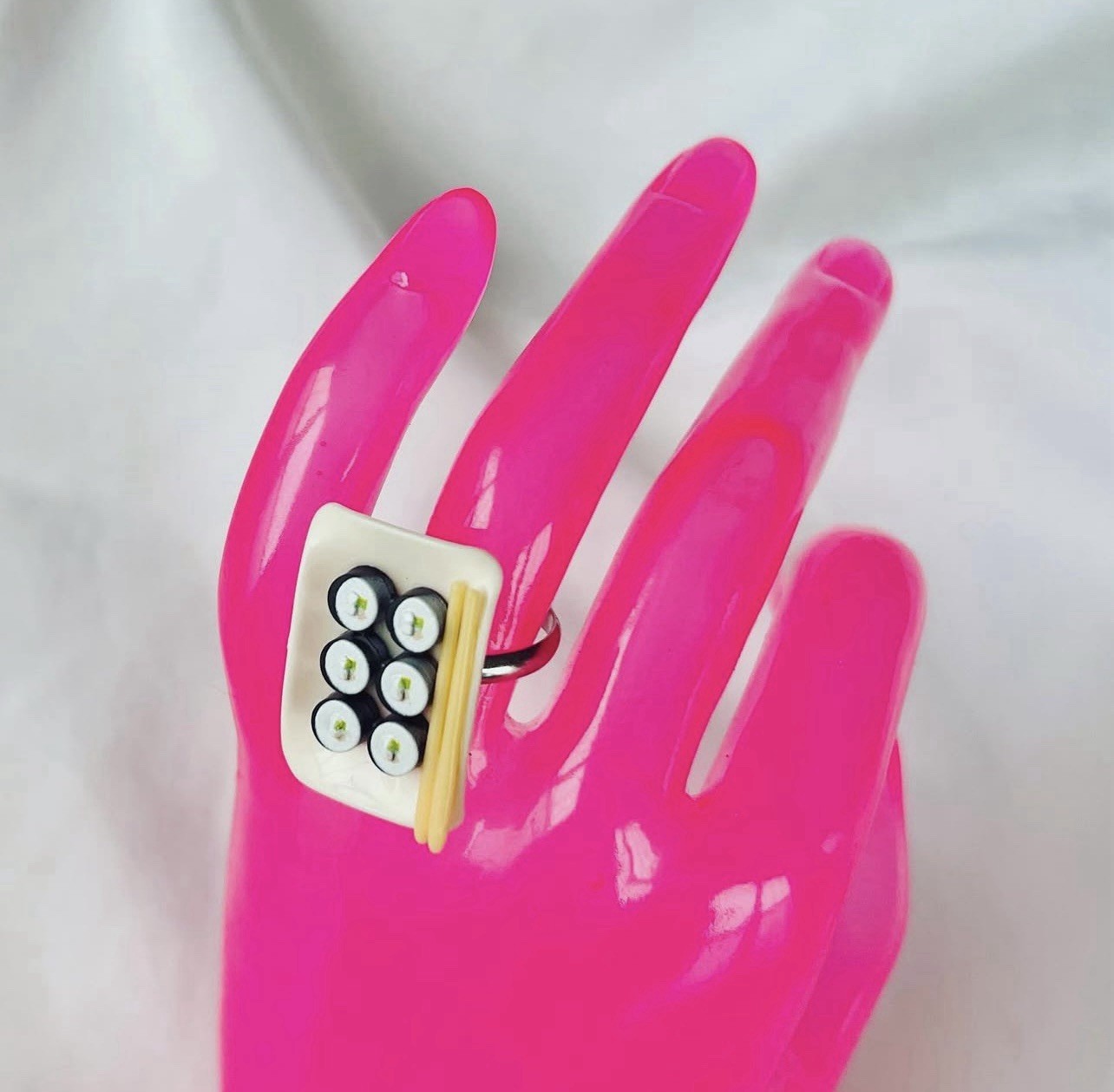 Handmade Kawaii Miniature Sushi Roll Ring - Adjustable