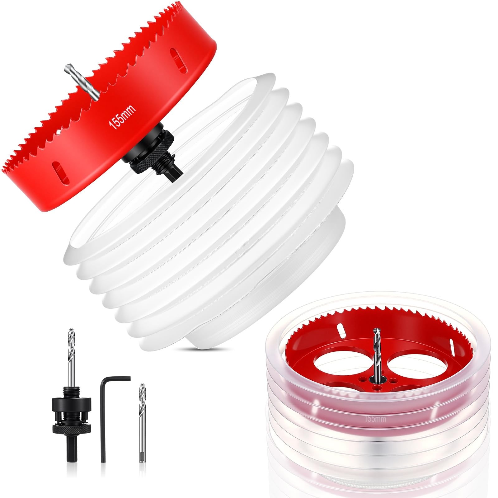 6 1/8In Hole Saw for Recessed Lights with Dust Bowl Drywall Wood Metal Cutter