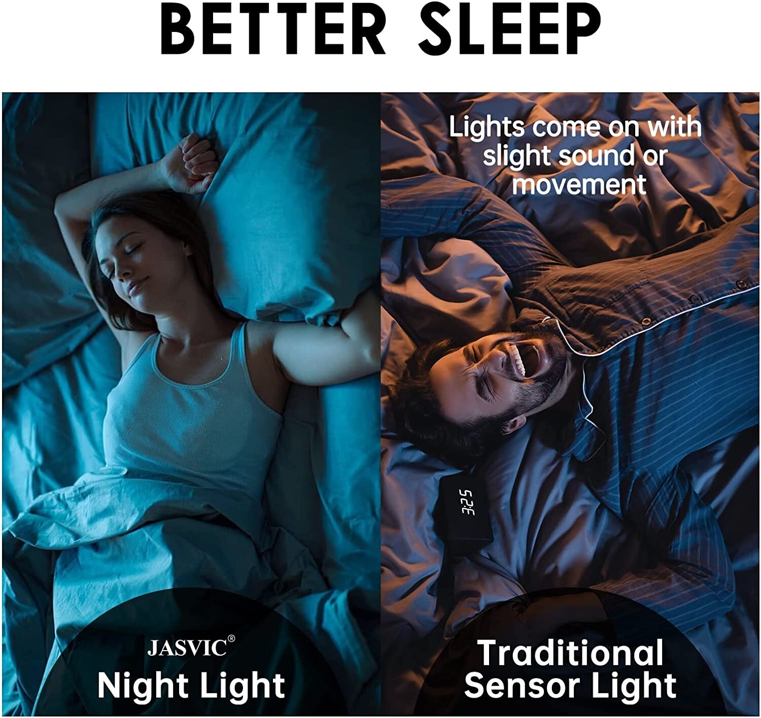 USB Smart Voice Control Night Light LED Dimmable Daylight Bedroom Table Lamp