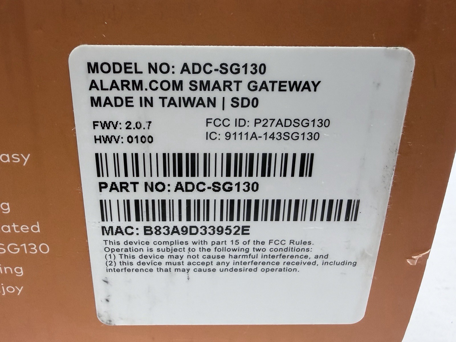 NEW Alarm.Com ADC-SG130 Smart Gateway