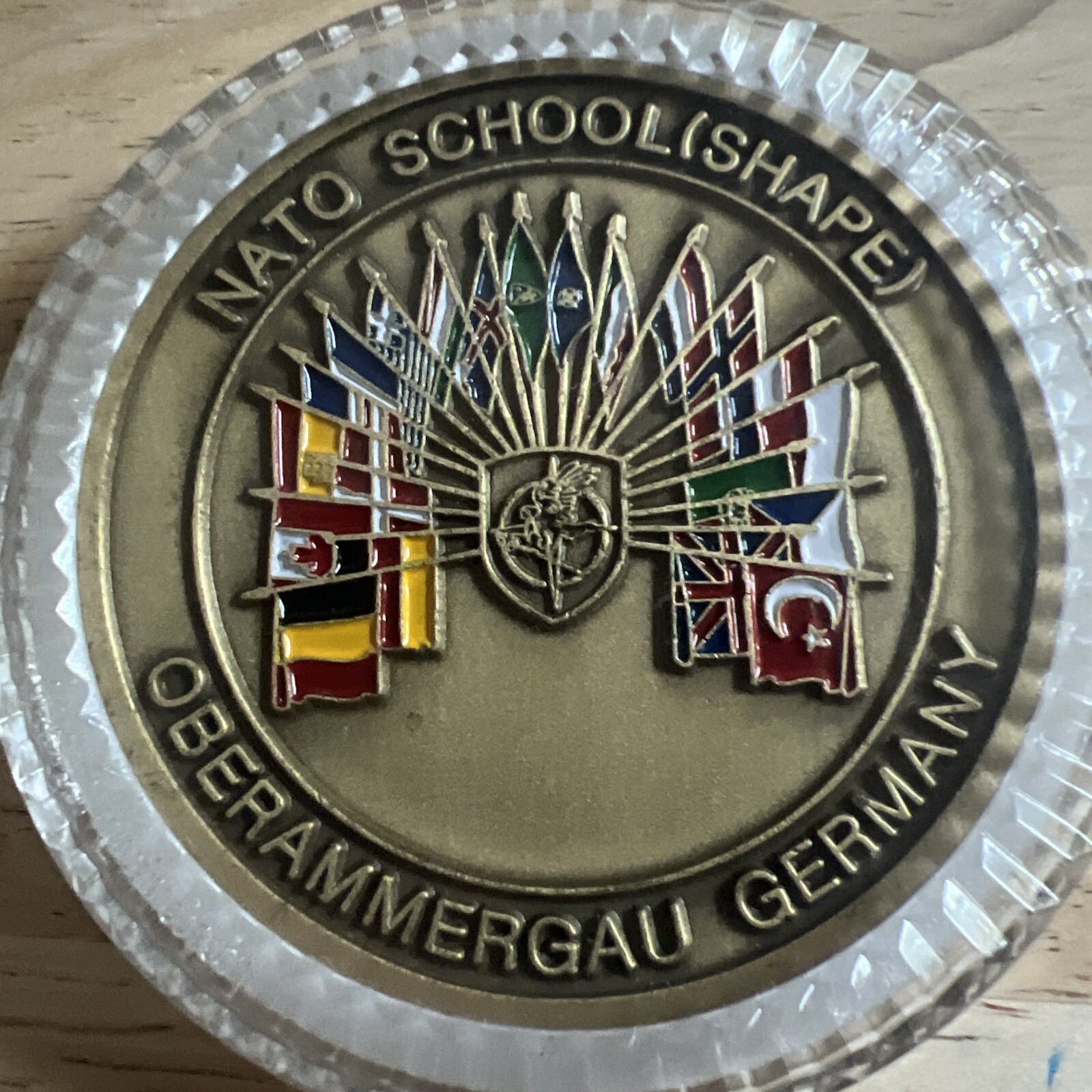 NATO SCHOOL (SHAPE) OBERAMMERGAU GERMANY CHALLENGE COIN. New