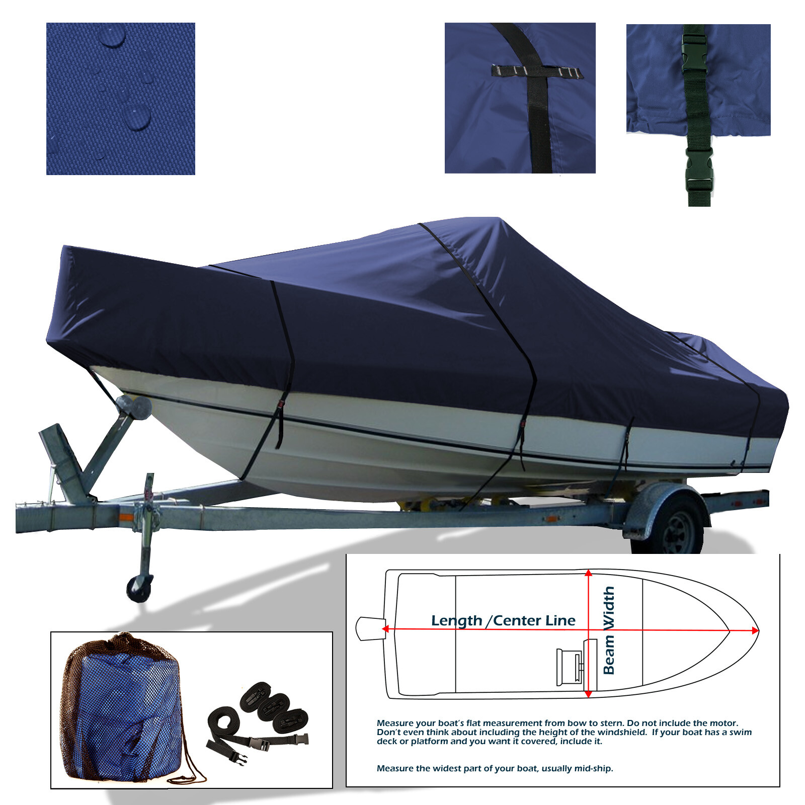 Seaswirl 220 SWL Cuddy Cabin I/O Trailerable Boat Cover Navy